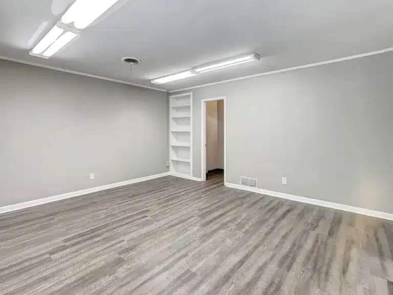 a room with a wood floor