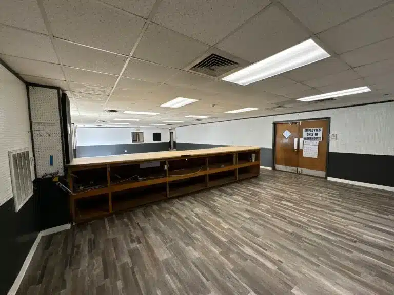 a room with a wood floor